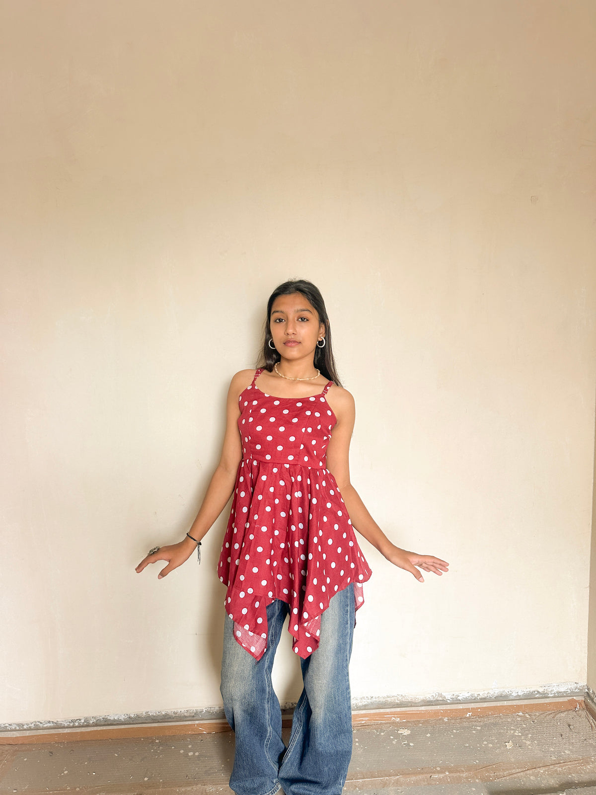 Cherry Dot Flare Kurti