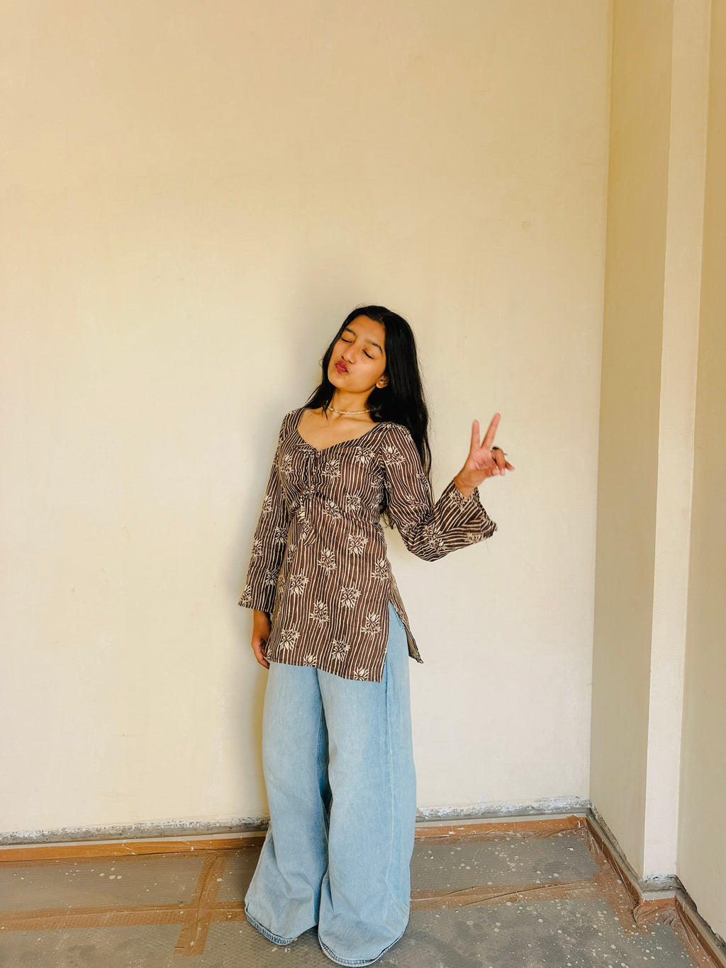 Mocha Muse Tie-Up Kurti