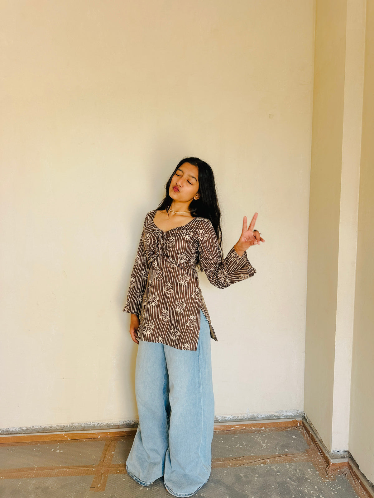 Mocha Muse Tie-Up Kurti
