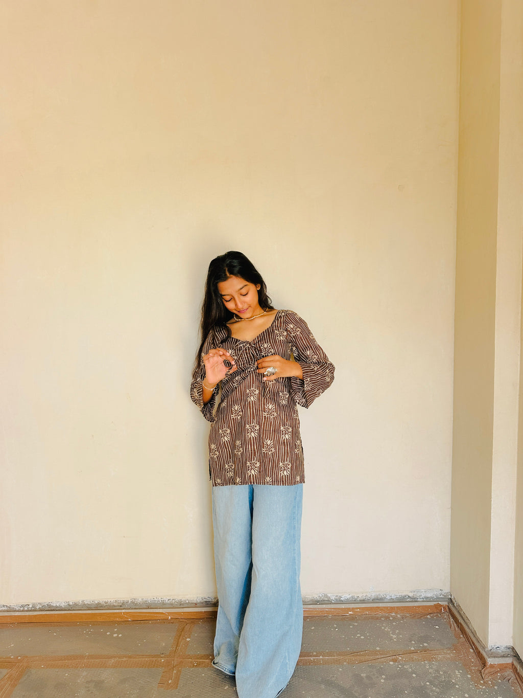 Mocha Muse Tie-Up Kurti