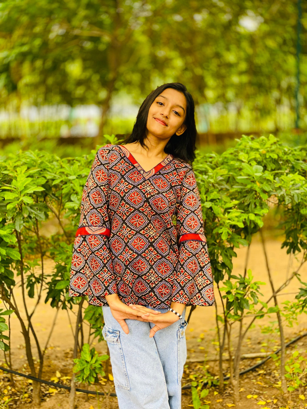 Azarak work short kurti