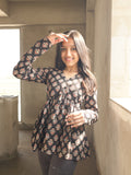 Midnight Gulab Short V-Neck Kurti